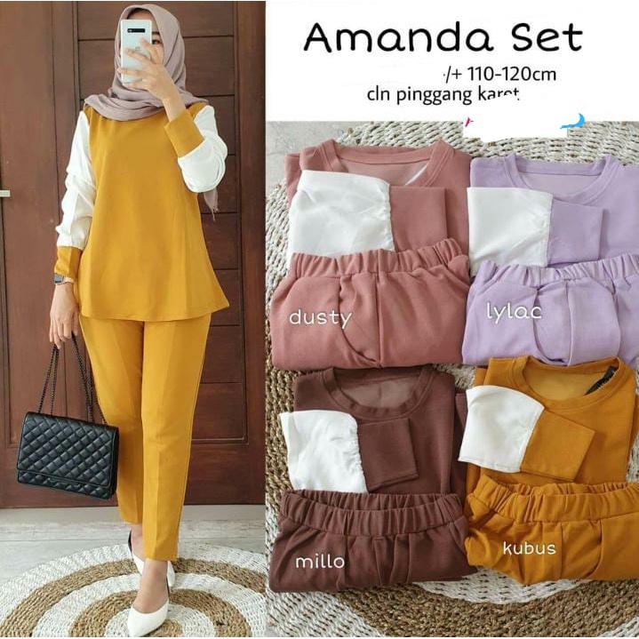 Setelan Wanita Amanda Set Model Terbaru