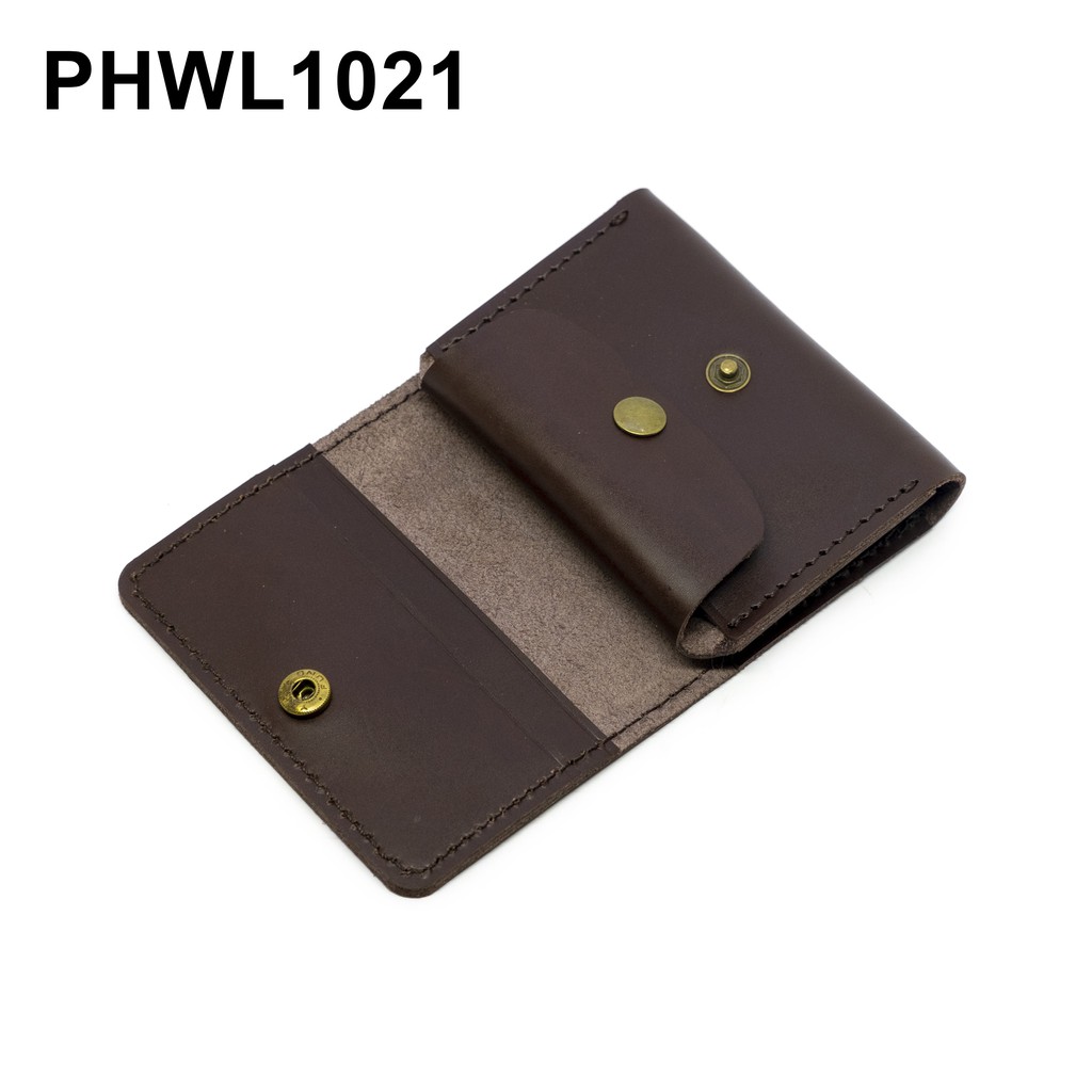 dompet kartu muat banyak kartu dan koin simpel kulit asli - PHWL1021