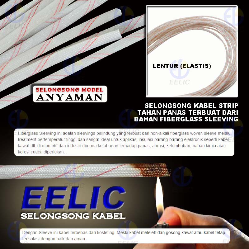 EELIC SKS-MIX1 ISI 4 PCS Selongsong Kabel Strip Tahan Panas Anti Korsleting Diameter 3mm,4mm,5mm,6mm
