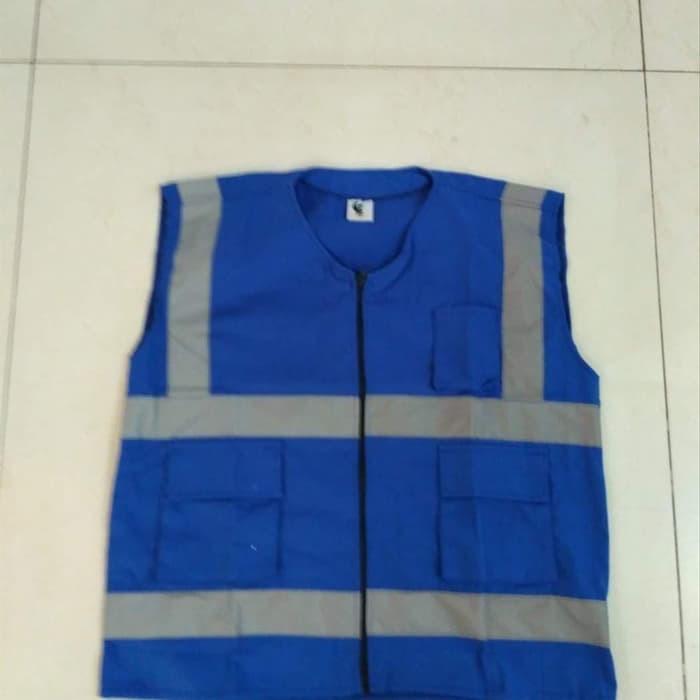 Rompi Safety Bahan Drill / Rompi Proyek / Rompi Warna Biru