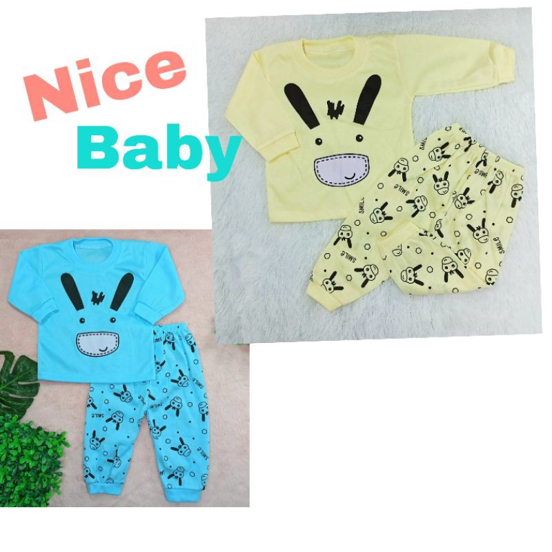 Ss#8008 Piyama Bayi size 0-10bulan / Baju Tidur Bayi / Baju Bayi Lucu