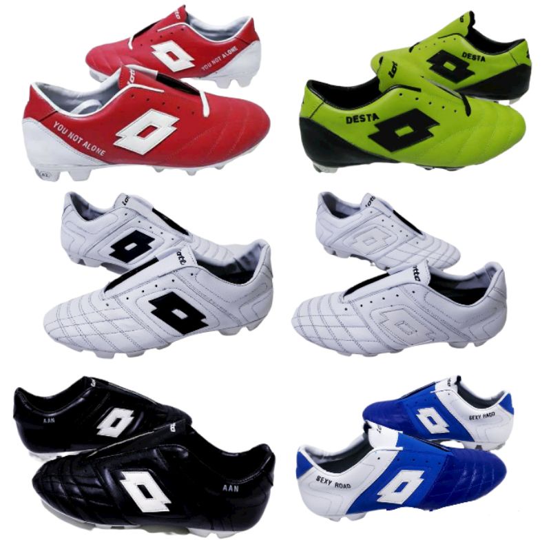 sepatu bola lotto pul biasa , sepatu futsal, sepatu kulit, sepatu bisa costum nama