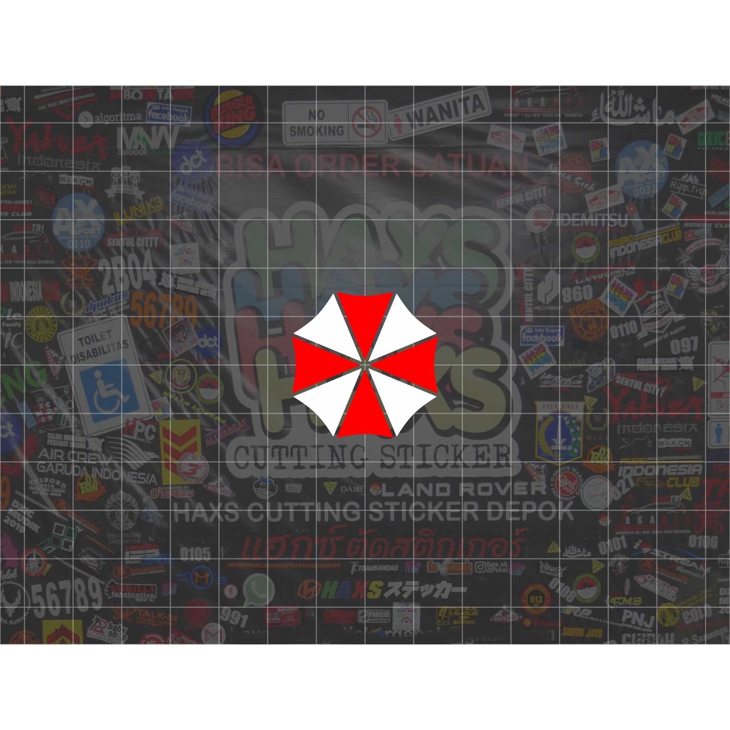 Cutting Sticker Logo Umbrella Corporation Ukuran 3 Cm Untuk Mobil Motor Helm