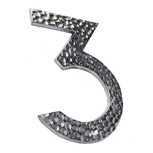 

12.5cm Nomor Tekstur Papan Nama Toko Kuningan / Brushed Nickel - No 3