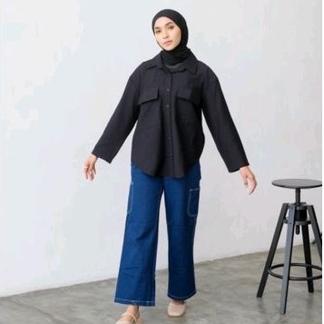 NEW ARRIVAL - Eveseitch - Naira Shirt - Kemeja Cringkle Wanita