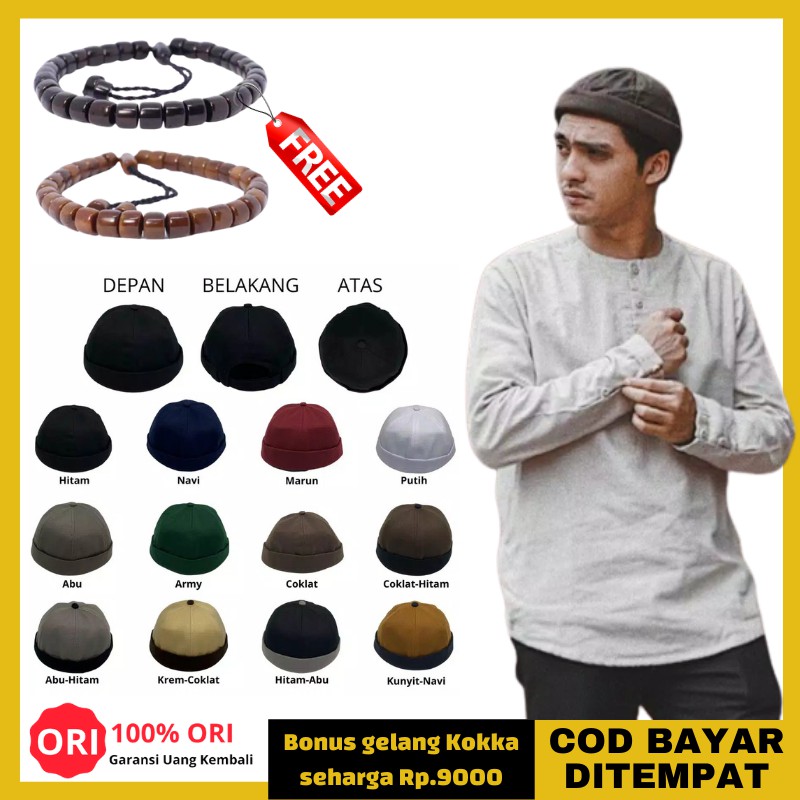 COD Topi Peci Kopyah Miki Hat UAS Pria Dewasa Hijrah Termurah Free Gelang Kokka By Kokka Official