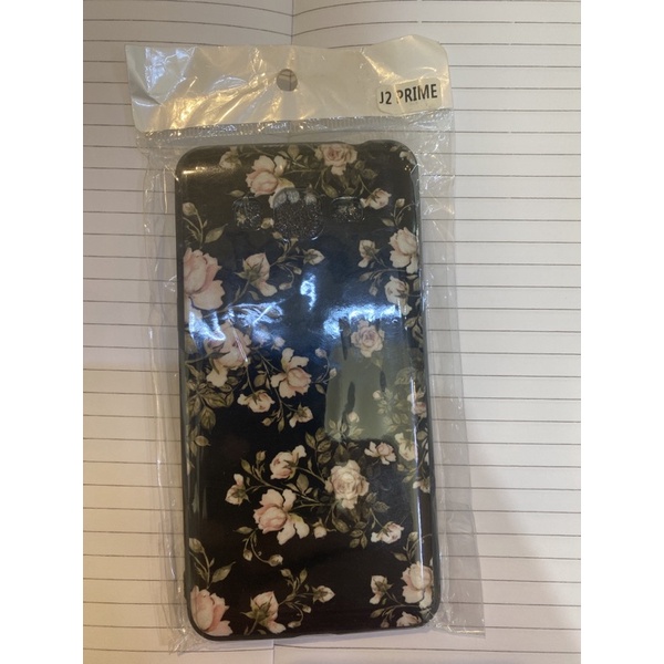 case samsung j2 prime grand prime bunga hitam tepian soft belakang hard mkn