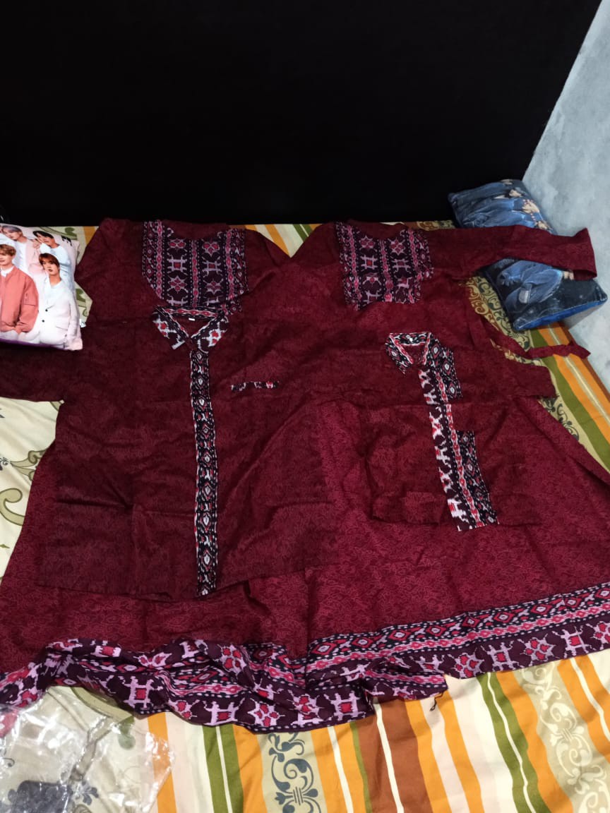 Batik Couple Keluarga Sania Ruffle Ori Ndoro Jowi Dnt Mega Mendung Abang