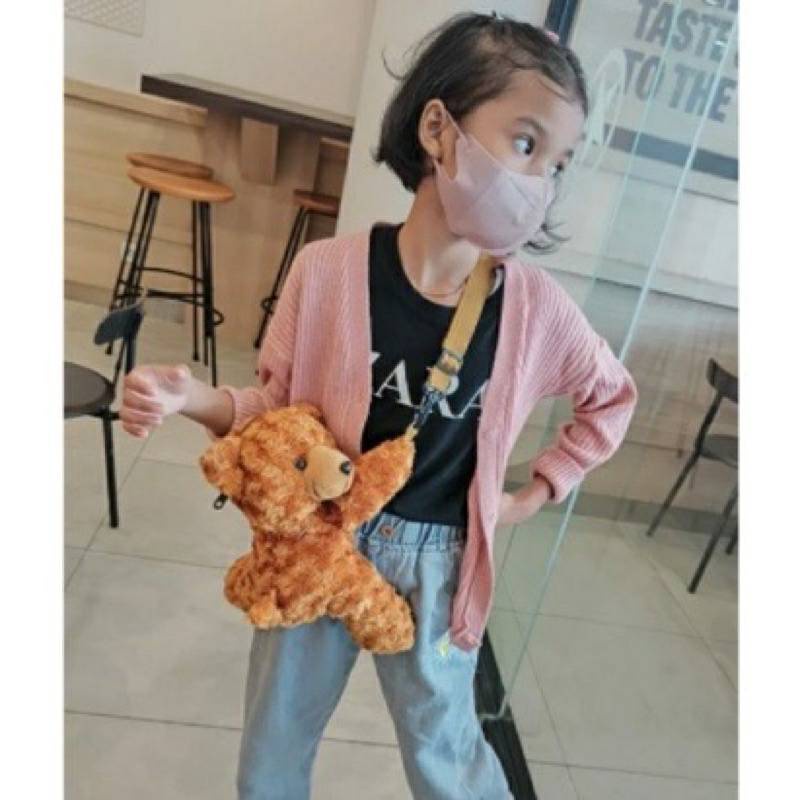 Tas Selempang BERUANG merangkul /tas boneka /tas bulu /tas selempang mini tas selempang wanita kekinian tas boneka