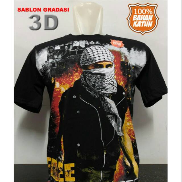 Pakaian pria kaos palestine perjuang 3d