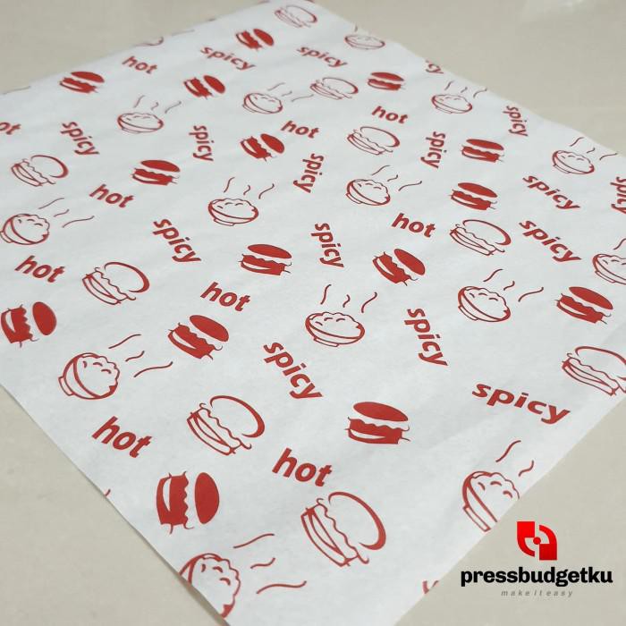 

Baking / Kertas Nasi Burger Motif / Kertas Minyak Printing / 25X27Cm Isi 100