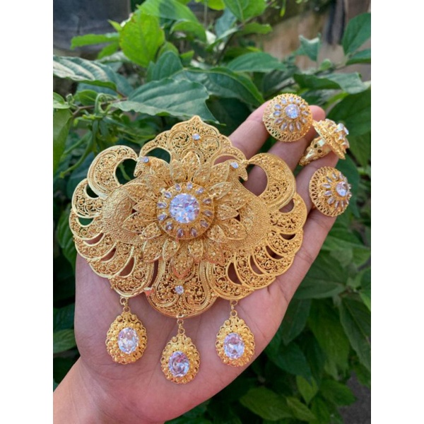 bros alpaka bali set kebaya motif burung super jumbo