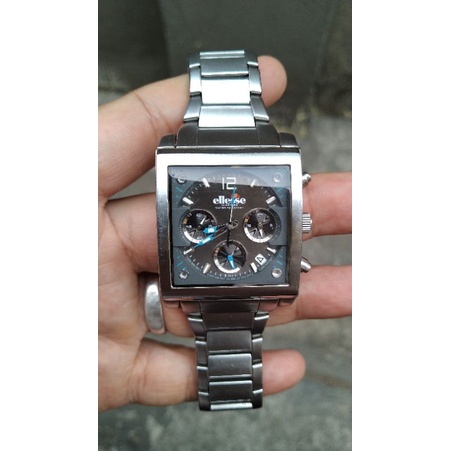 jam tangan ellesse chronograph model tank second bekas orginal