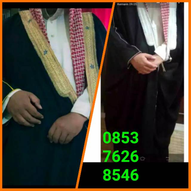 Jubah luaran habaib bisth  arab lis bordir
