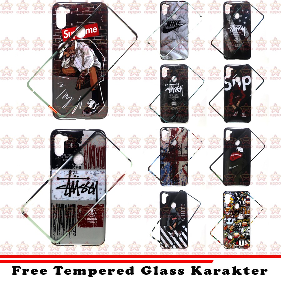 Samsung Galaxy A11 / M11 Case Case 360 Full Protection Karakter Streetwear Branded + Tempered Glass