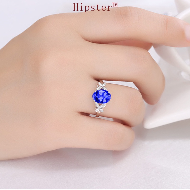 New Best-Selling Elegant Luxury Full Diamond Bow Sapphire Ring