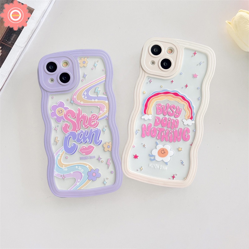 Soft Case Motif Pelangi Untuk OPPO A17 A16 A12 A15s A7 A5s A15 A57 A55 A1K A17k Reno 5 6 7 8 4F 4Lite A96K A95 A54 A76 F9 A16 A33E A53 A52 A3s A16 Cover Pelindung Bahan TPU