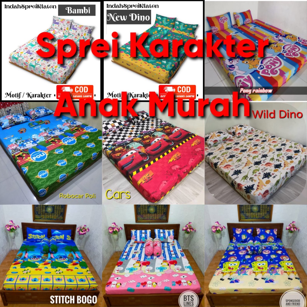 Sprei BT21 Hello Kitty Doraemon !! Sprei Karakter Murah !! Sprei Kado