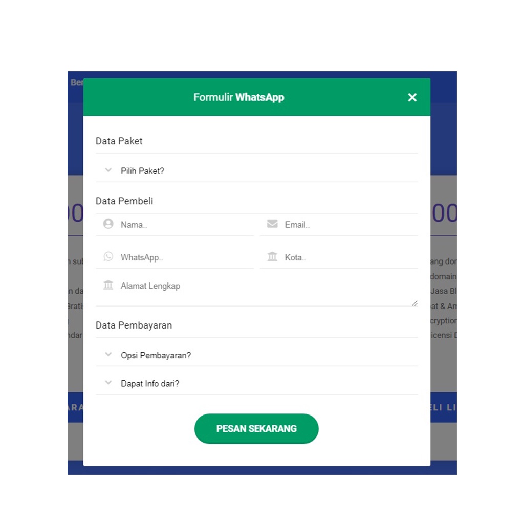 Blogger Template Portofolio Support Pricing Table dan Form WA