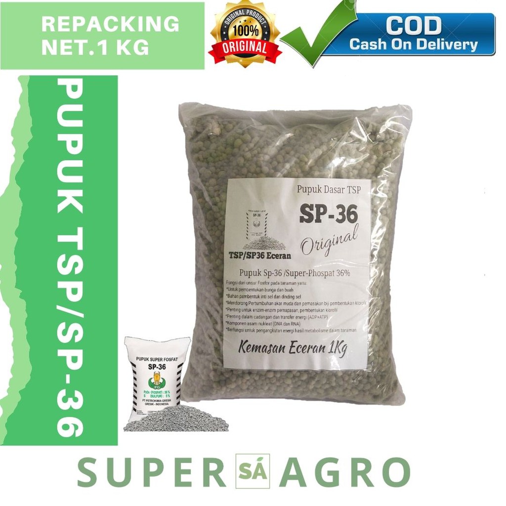 Pupuk TSP/SP36 Kemasan Ecer 1kg Pupuk Murah Super Phospat 36% Petrokimia