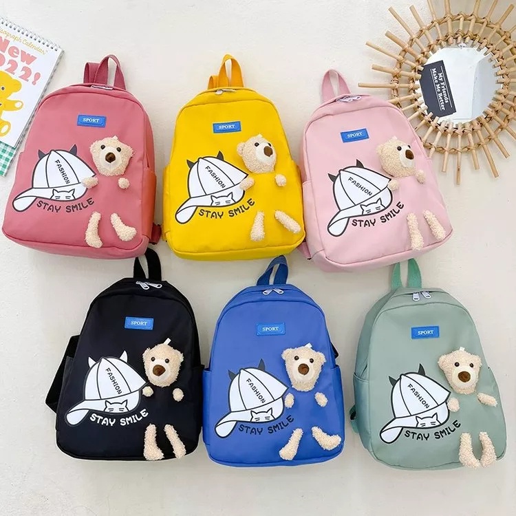 TAS RANSEL SEKOLAH ANAK LAKI DAN PEREMPUAN / RANSEL BACKPACK CEWEK COWOK TAS FASHION MODEL BONEKA TEDDY BEAR S-91415