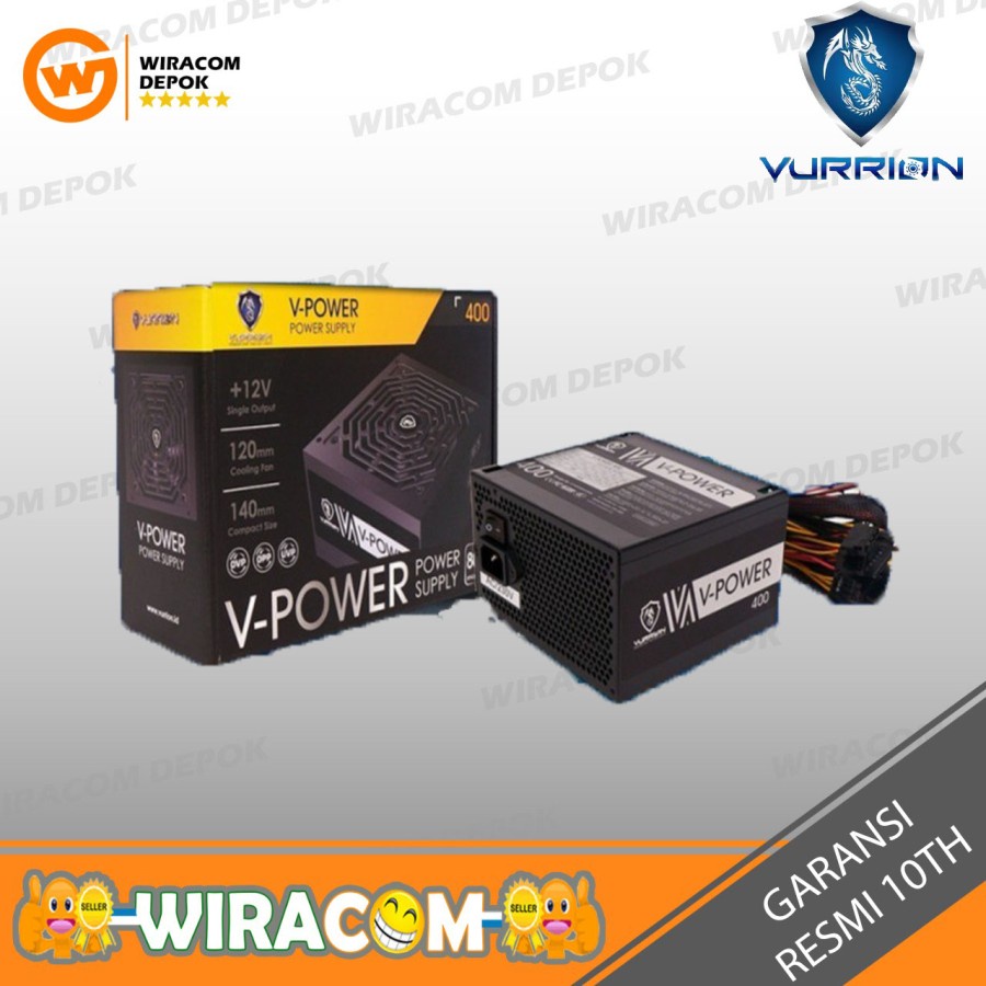 Power Supply Vurrion V-Power 400W 80Plus Garansi 10 Tahun PSU 400w
