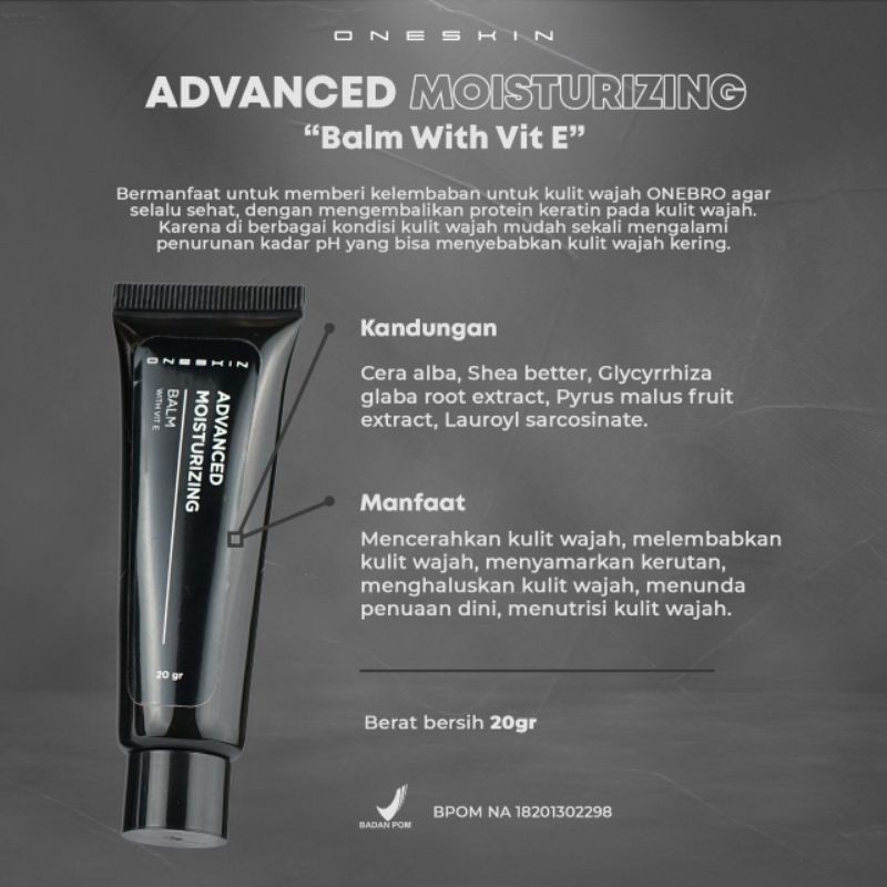 Oneskin Advanced Moisturizing Balm With Vitamin E – Melembabkan kulit wajah pria