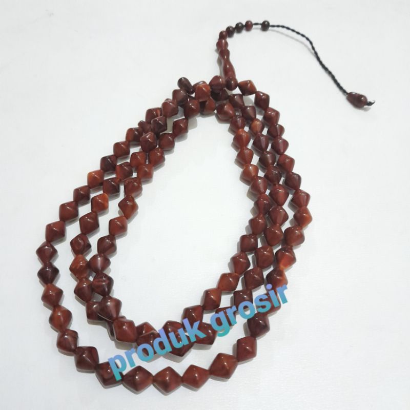 TASBIH KAOKA WAJIK WARNA COKLAT 8MM 99BUTIR