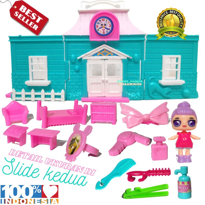 Mainan Set  Komplit Boneka LOL Ada Rumah Rumahan Furniture Dan Asesoris Make Up Anak Perempuan
