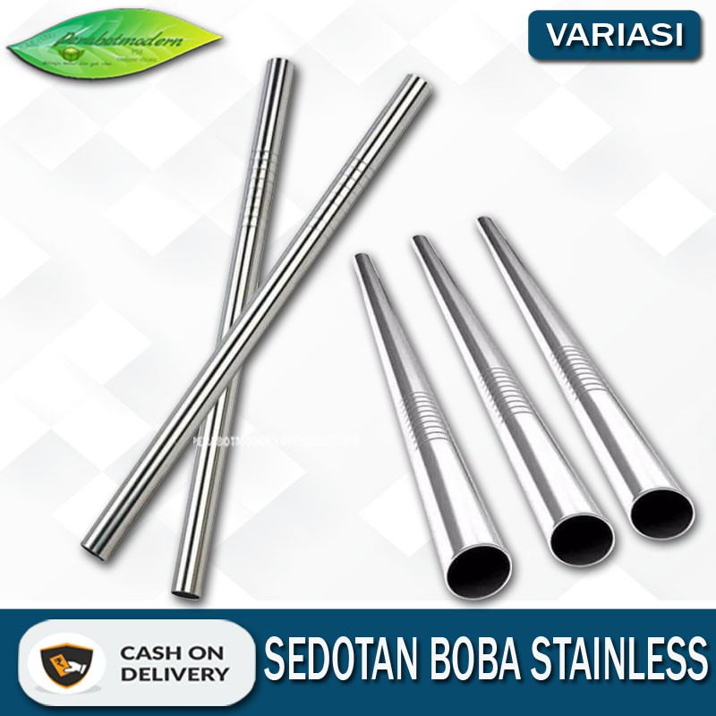 [ Bayar Di Tempat ] Sedotan StainLess Steel Besar Straw / Sedotan stainless besar 5 in 1