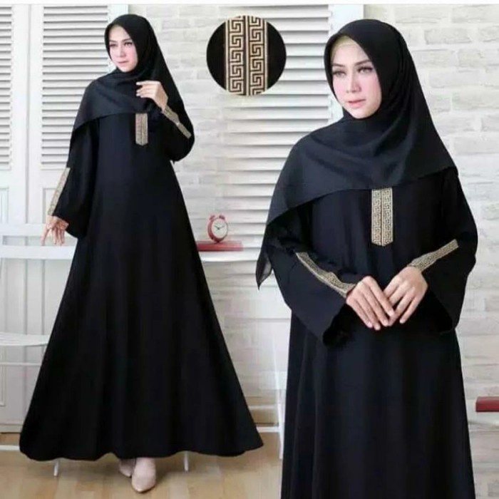 TERBARU     Abaya Turkey - Gamis Hitam - Drees Jubah Muslim - Baju Wanita Syari