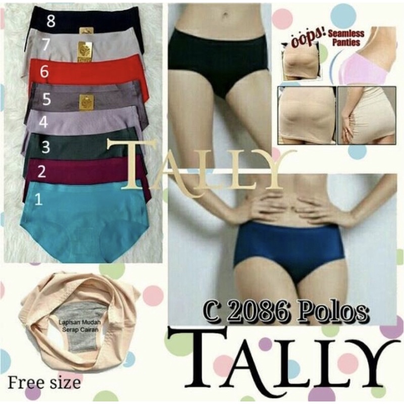 Tally 2086 CD Celana Dalam Wanita Seamless Tanpa Jahitan Fit M L