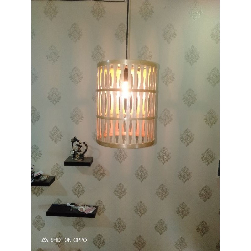 ka lampu bambu/ kap lampu gantung/lampu hias bambu