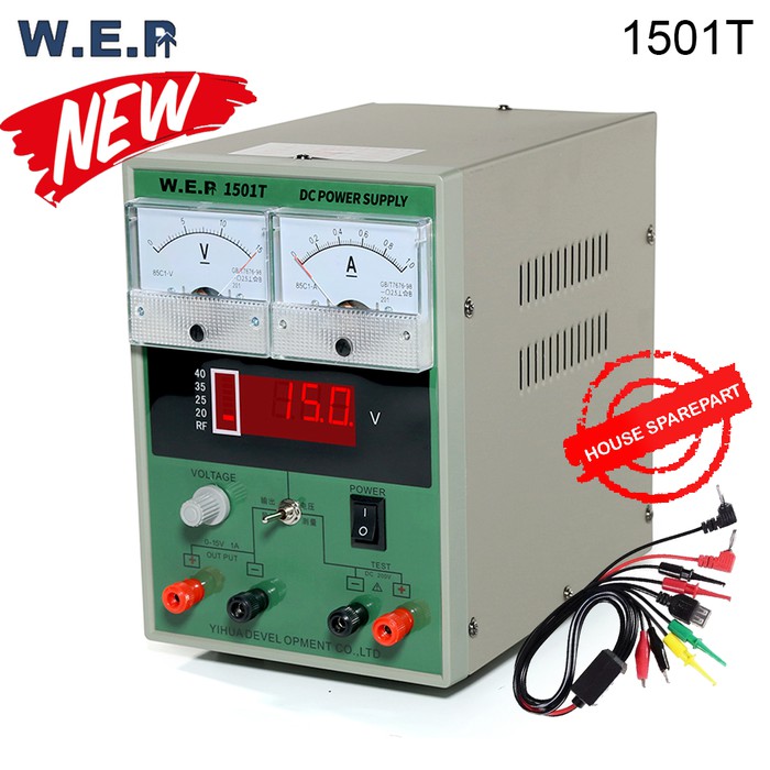 WEP 1501T Power Supply Hp RF 0-15V DC 0-1A + Bazzer + Kabel