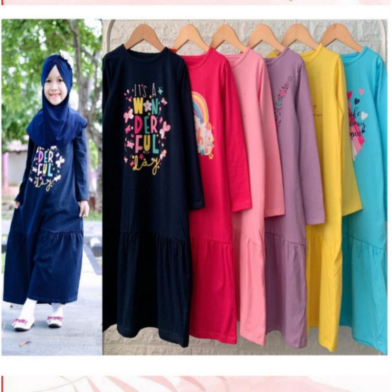 GAMIS ANAK ANAK TERBARU/PROMISI GAMIS ANAK TERBARU/GAMIS KAOS ANAK