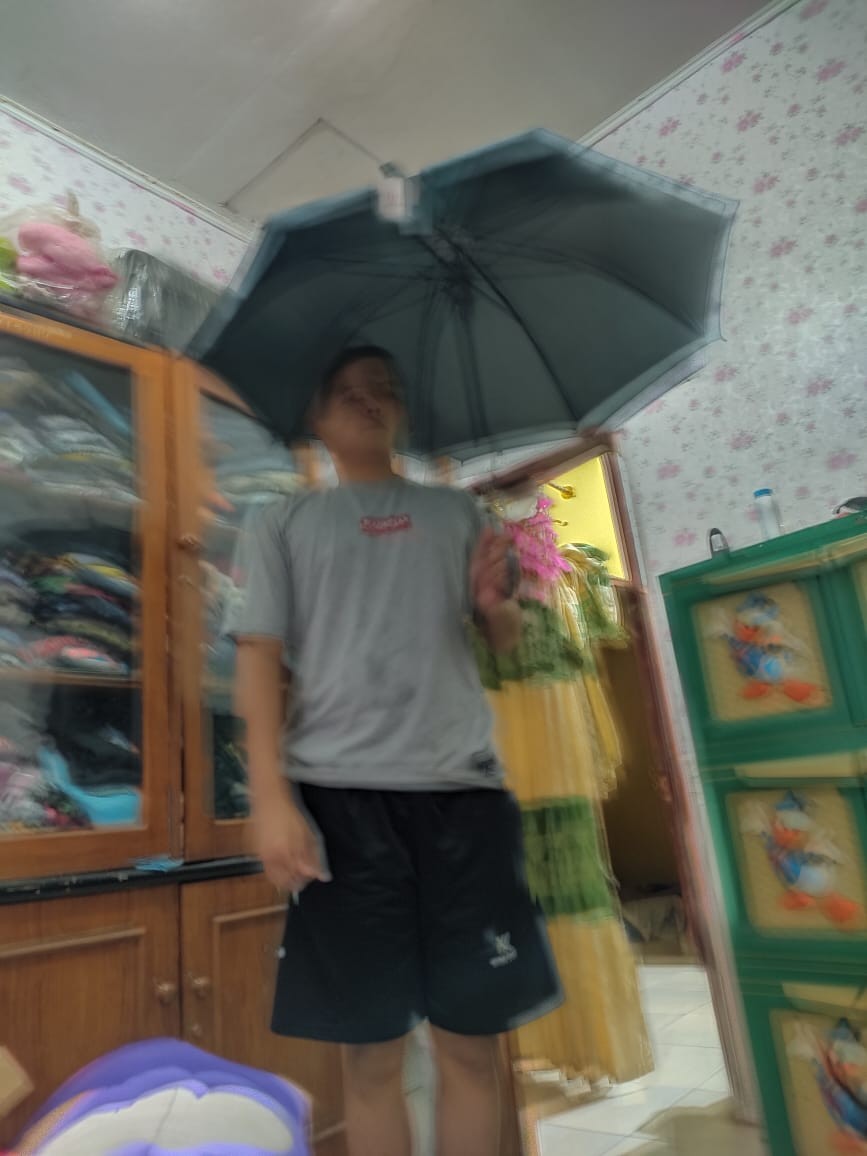 Payung Standard Panjang Luar Dalam Hitam