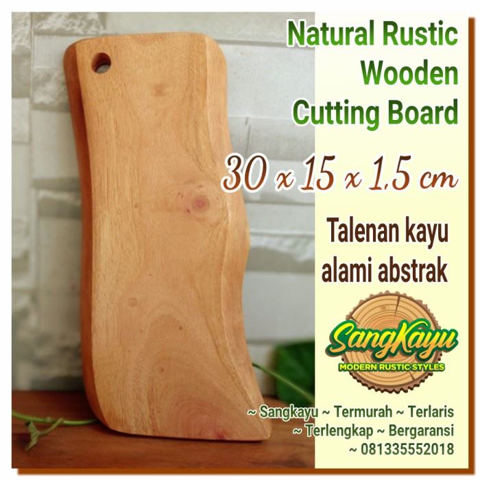 Talenan kayu rustic cutting board 30x15 properti foto kayu chopping