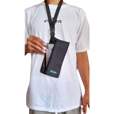 Tas Hp Dompet Pria Wanita Gantungan Leher Dimensi 20 x 10,5 cm Sako Hanging Wallet Dompet Tas Handph