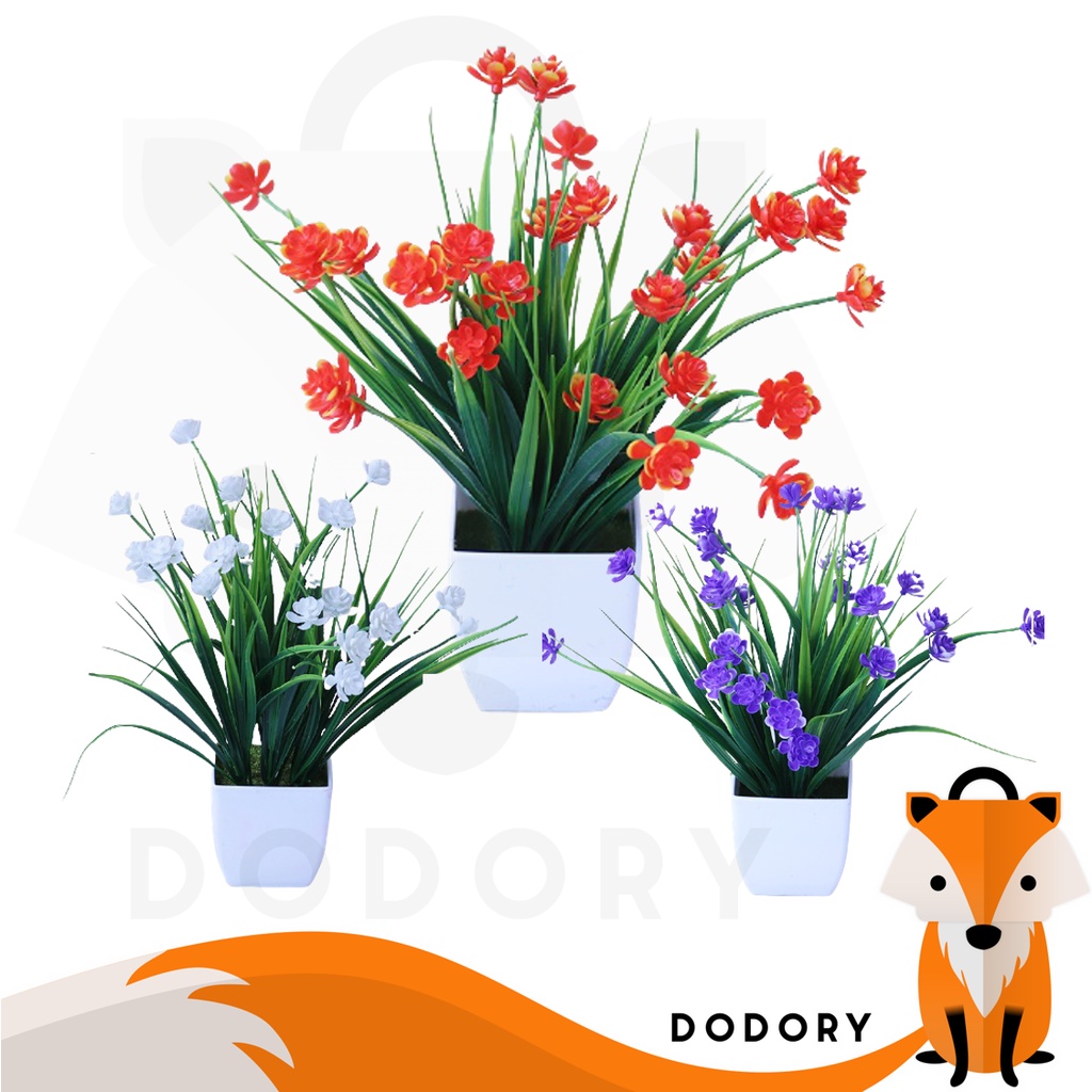 DODORY PT51 Pot Tanaman Hias Bunga Hias Plastik Ornamen Pot Bongsai Artificial Flower Decoration