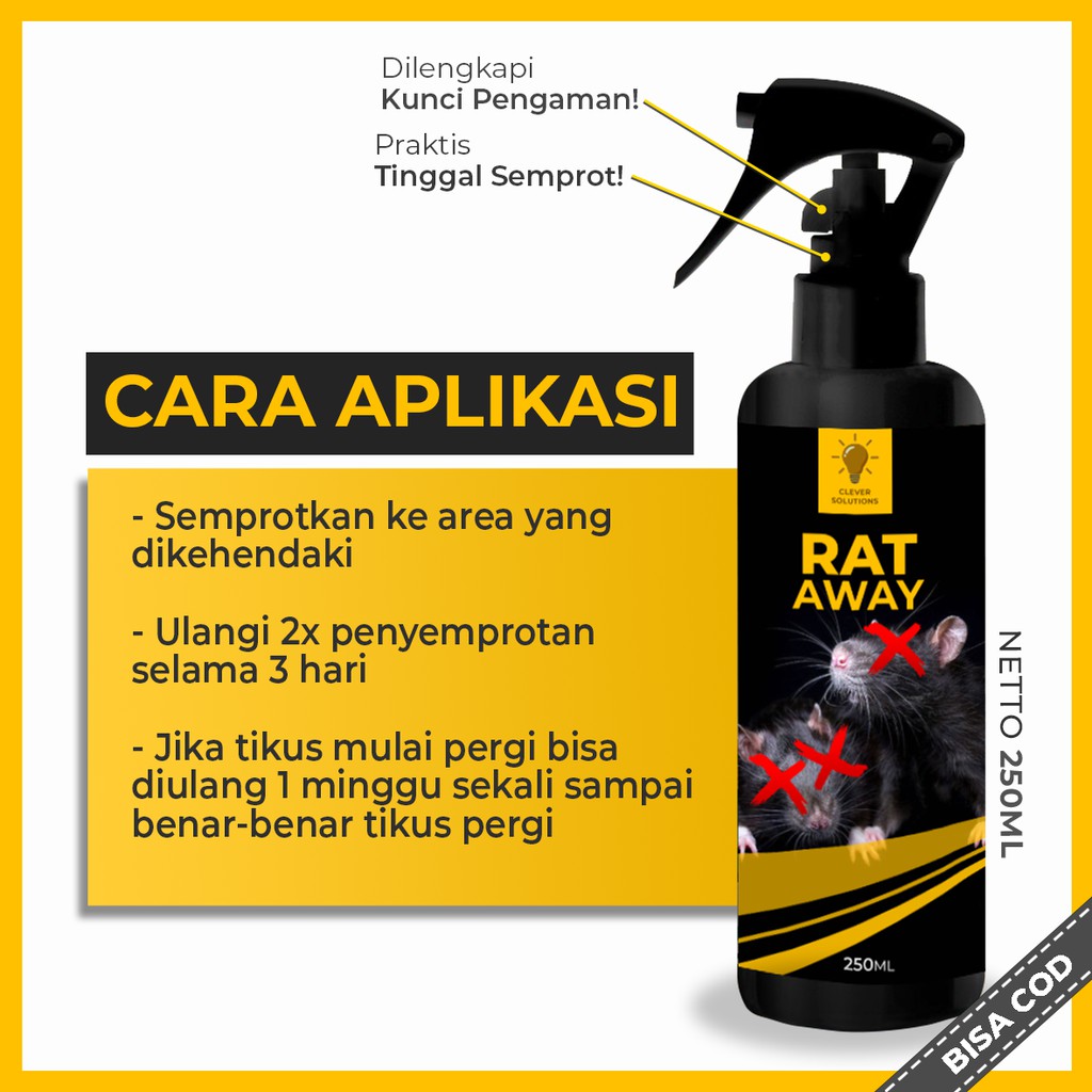 Pengusir Tikus Anti Tikus Rat Repellent Pembasmi Tikus Ampuh Bukan Racun Tikus RAT AWAY 250 ML