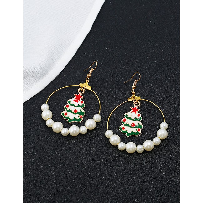 LRC Anting Gantung Fashion Color Snowman Elk Earrings D22061