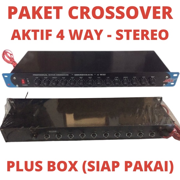 PAKET KROSSOVER AKTIF 4 WAY STEREO PLUS BOX SIAP PAKAI ACTIVE AUDIO 4WAY CROSSOVER CROSSOFER CROSSOP