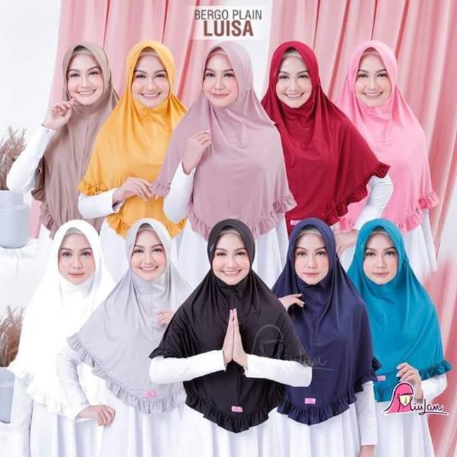 Bergo PLAIN LUISA miulan | jilbab hijab keruumdung dewasa miulan serut cantik terbaru