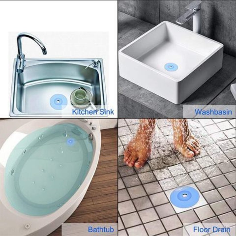 Flexible Drain Stopper Sink Strainer 2 in 1 Saluran Air Wastafel Multifungsi