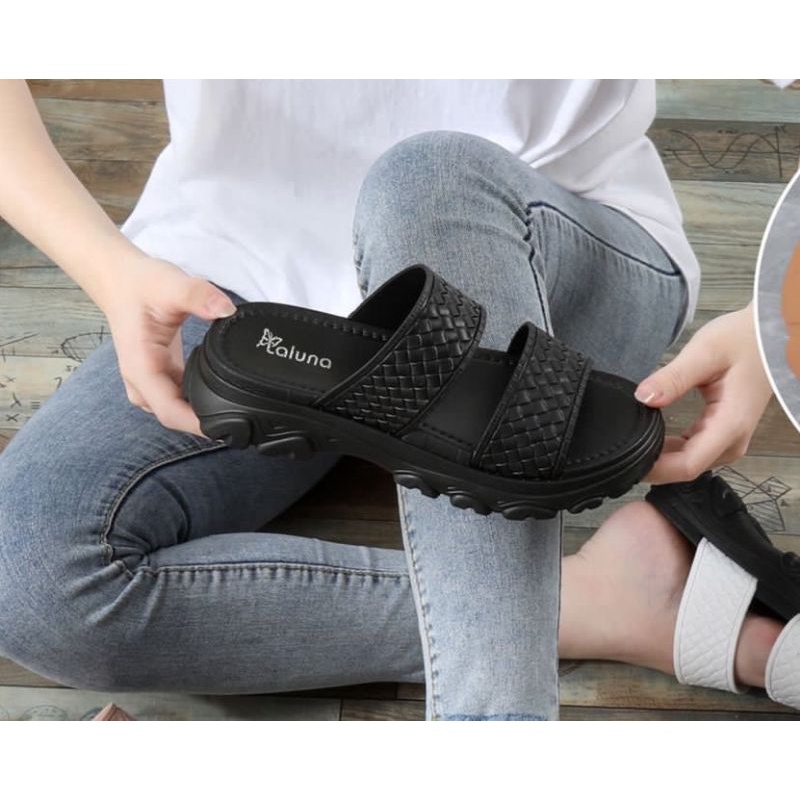 SANDAL WANITA IMPORT SLOP BAN 2 TERBARU SANDAL WEDGES PEREMPUAN EMPUK TRENDY KEKINIAN