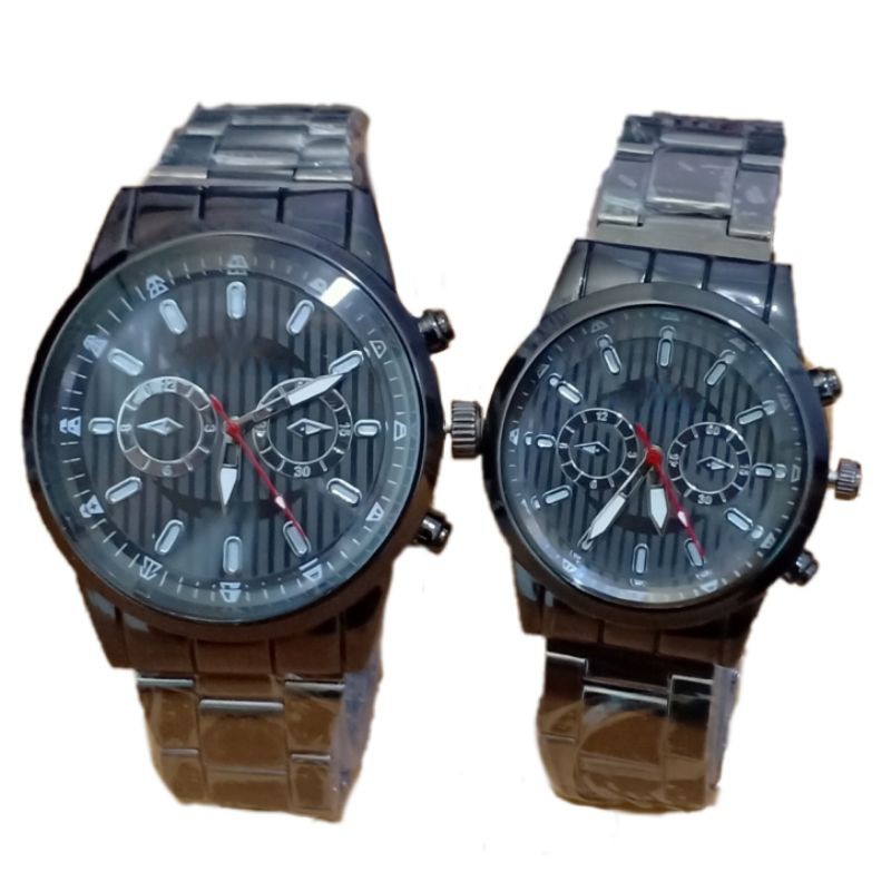 Jam Tangan Couple/Pria/Wanita Korea Style Crono Hiasan SA-17 (Harga 1pcs) Stainliss