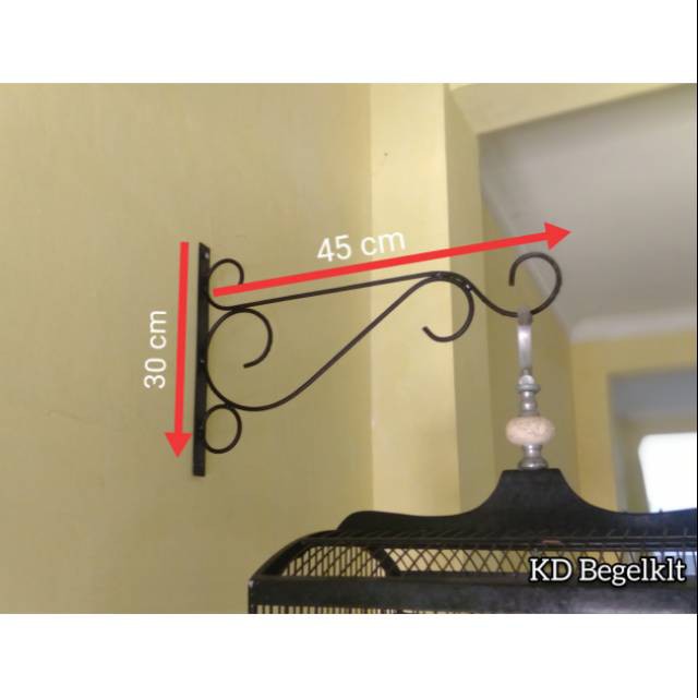 PROMO Gantungan Sangkar Burung C / Besi Cantolan Sangkar Burung Tempel dinding Termurah di Shopee