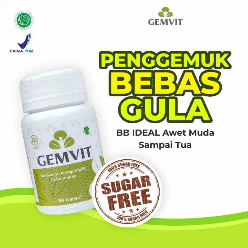 Gemvit obat penggemuk badan bpom anak dewasa pemutih badan permanen 100% ori bpom