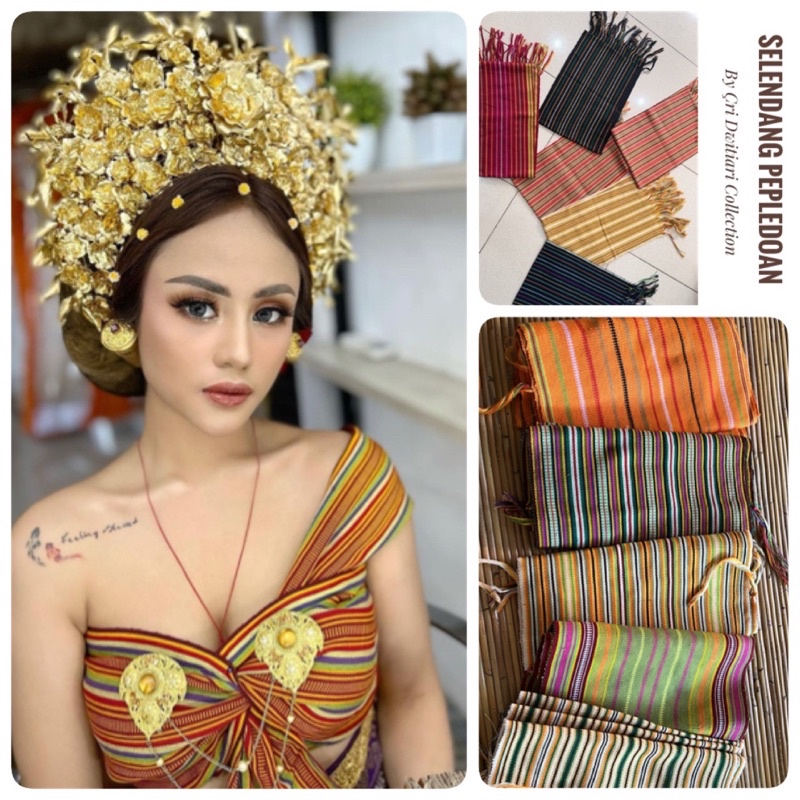 Selendang Gedogan Bansing Warna Warni ASLI/ ORIGINAL Selendang Garis Tenganan Gringsing/ Salur/ Sele