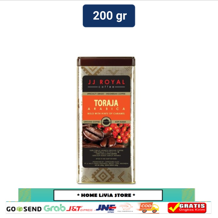 

JJ Royal Coffee Toraja Arabica Ground Tin 200gr